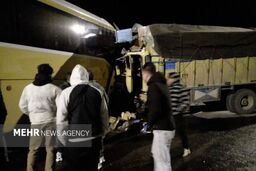 تصادف مرگبار اتوبوس و کامیون در محور سرچم؛ یک کشته و ۲۰ مصدوم