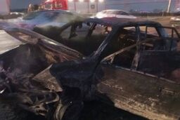 حادثه مرگبار در اتوبان قم – تهران/ پراید آتش گرفت، ۳ نفر جان باختند + عکس