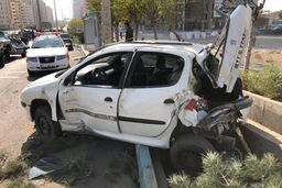تصادف مرگبار پژو با تریلی حمل سوخت 